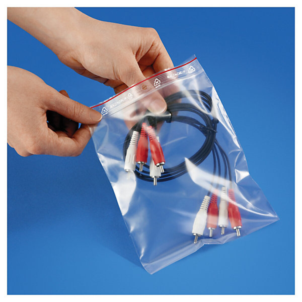 Sachet plastique zip transparent 60 microns raja 15x32 cm - La Poste