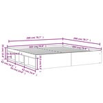 vidaXL Cadre de lit chêne fumé 200x200 cm