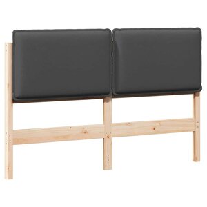 vidaXL Tête de lit capitonnée Gris Naturel et Foncé 150 cm Pin massif