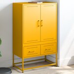 vidaXL Buffet haut jaune moutarde 68x39x111 5 cm acier laminé à froid