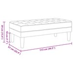Banc vidaXL Gris Foncé 113x57x39 cm Tissu