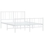 vidaXL Cadre de lit métal avec tête de lit/pied de lit blanc 135x190cm