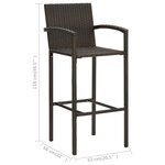 vidaXL Ensemble de bar d'extérieur 5 Pièces accoudoir Poly rotin Marron