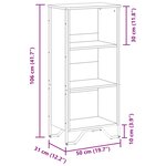 vidaXL Bibliothèque noir 50x31x106 cm bois d'ingénierie