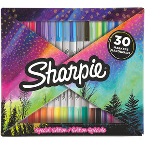 Sharpie 30 marqueurs permanents edition spécial assortiment de couleurs 20 pointes fine et 10 ultra fine