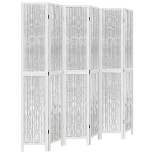 vidaXL Cloison de séparation 6 panneaux blanc bois de paulownia massif