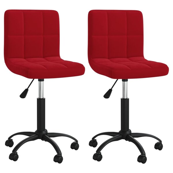 vidaXL Chaises à manger pivotantes lot de 2 rouge bordeaux velours
