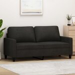 vidaXL Canapé à 2 places Noir 140 cm Tissu