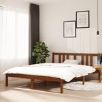 vidaXL Cadre de lit Marron miel Bois massif 140x190 cm