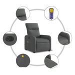 vidaXL Fauteuil inclinable de massage électrique gris foncé tissu
