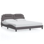 vidaXL Cadre de lit avec lumières LED gris 180x200 cm similicuir
