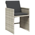 vidaXL Ensemble à manger de jardin et coussins 15 Pièces gris clair rotin