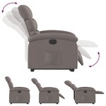 vidaXL Fauteuil inclinable électrique taupe tissu
