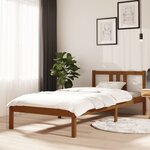 vidaXL Cadre de lit Marron miel Bois massif 90x200 cm
