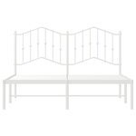 vidaXL Cadre de lit métal avec tête de lit blanc 135x190 cm