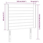 vidaXL Tête de lit avec oreilles Gris foncé 103x16x118/128 cm Tissu