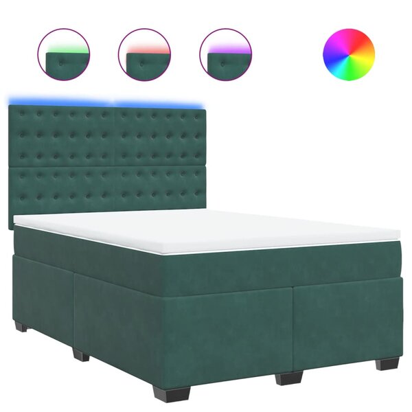 vidaXL Sommier à lattes de lit et matelas Vert foncé 160x200cm Velours