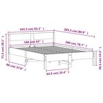 vidaXL Cadre de lit sans matelas cire marron 160x200cm bois pin massif