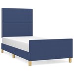 vidaXL Cadre de lit avec tête de lit Bleu 80x200 cm Tissu
