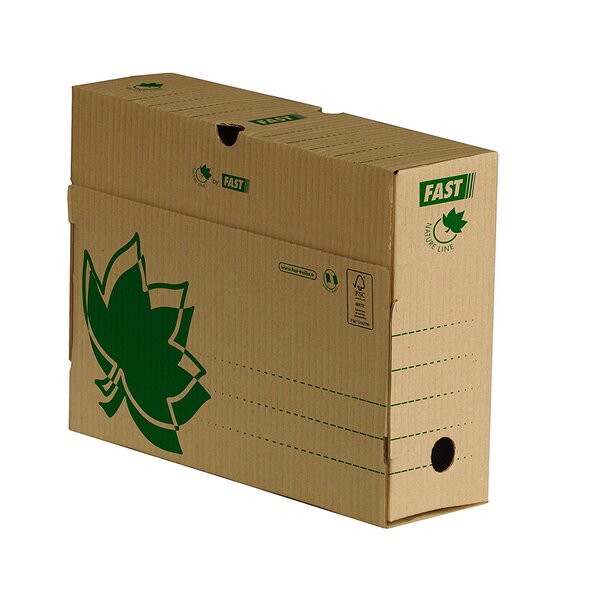 Lot de 10 Boîtes archives Nature Line Dos de 10 cm Ecru FAST