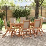 vidaXL Ensemble à manger de jardin 7Pièces bois d'acacia solide textilène