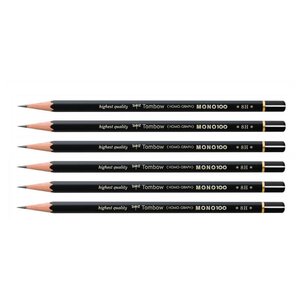 Crayon graphite haute qualité mono 100 8h x 6 tombow