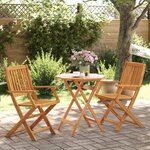 vidaXL Ensemble de bistro pliable 3 Pièces bois d'acacia solide