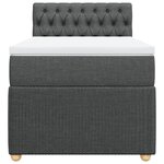 vidaXL Sommier à lattes de lit avec matelas Gris foncé 100x200cm Tissu