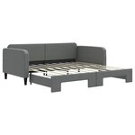 vidaXL Lit de jour avec lit gigogne gris foncé 90x190 cm tissu