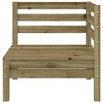 vidaXL Canapé de jardin 2 places avec repose-pieds bois pin imprégné