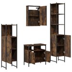 vidaXL Ensemble de meubles de salle de bain 4 Pièces Chêne fumé Bois