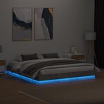 vidaXL Cadre de lit avec lumières LED gris béton 200x200 cm