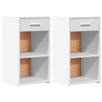 vidaXL Tables de chevet 2 Pièces blanc 35x34x65 cm bois d'ingénierie