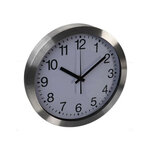 Perel horloge murale 30 cm blanc et argenté