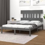 vidaXL Cadre de lit Gris Bois massif 200x200 cm