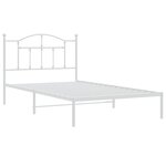 vidaXL Cadre de lit métal avec tête de lit blanc 107x203 cm