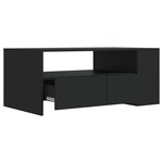 vidaXL Table basse noir 102x55x42 cm bois d'ingénierie