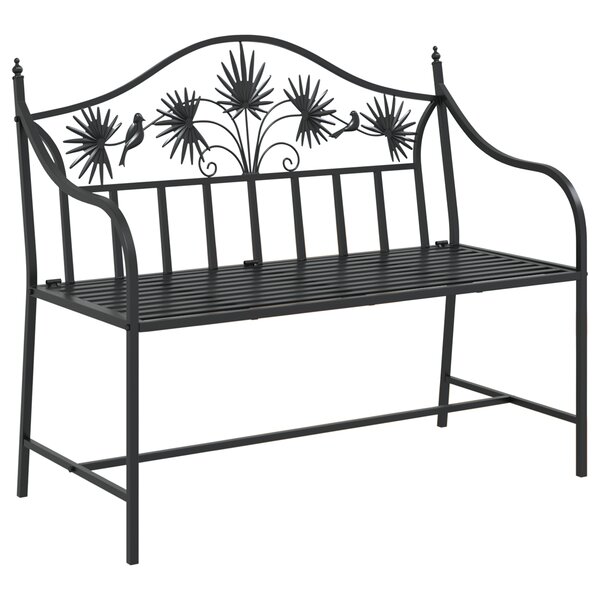 vidaXL Banc en métal vintage Noir Acier peint en poudre Standard Durable