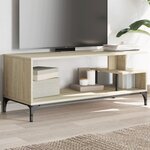 vidaXL Meuble TV bois d'ingénierie et acier enduit de poudre