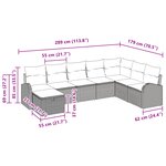 vidaXL Ensemble de canapé de jardin 8 pièces avec coussins en rattan poly noir