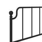 vidaXL Cadre de lit métal avec tête de lit noir 107x203 cm