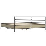 vidaXL Cadre de lit chêne sonoma 200x200 cm bois d'ingénierie et métal