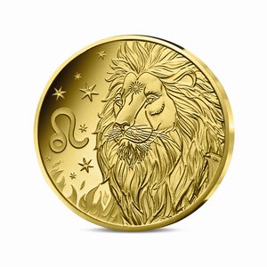 Signes astros - Lion Monnaie de 5€ 1/2g or