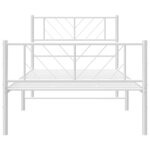 vidaXL Cadre de lit métal avec tête de lit/pied de lit blanc 100x200cm