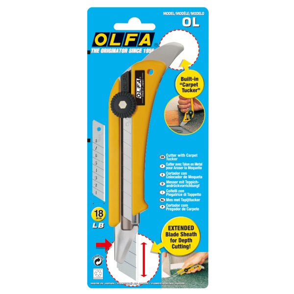 Olfa Couteau à tapis OL - 18mm - jaune