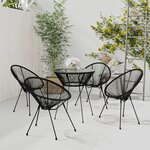 vidaXL Ensemble à manger de jardin 5 Pièces Noir