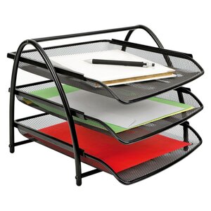 Set de 3 corbeilles à courrier Meshtray, en métal Mesh noir