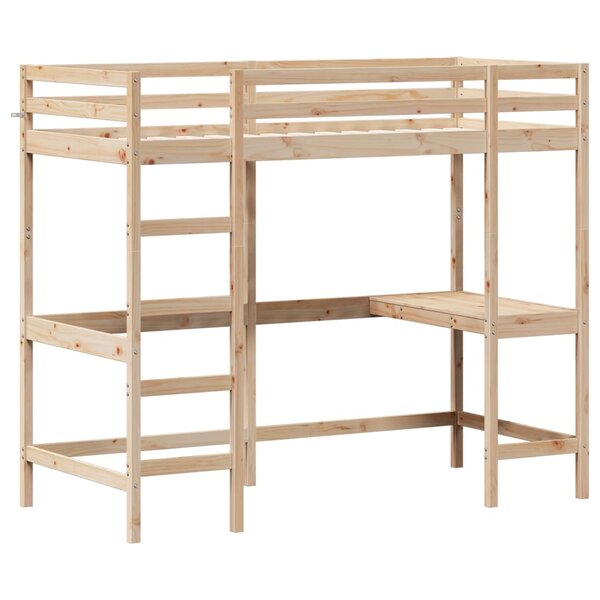vidaXL Lit superposé avec bureau 90x200 cm bois de pin massif