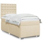 vidaXL Sommier à lattes de lit avec matelas Crème 90x200 cm Tissu