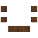 vidaXL Unités murales TV avec LED 6 Pièces chêne marron bois d'ingénierie